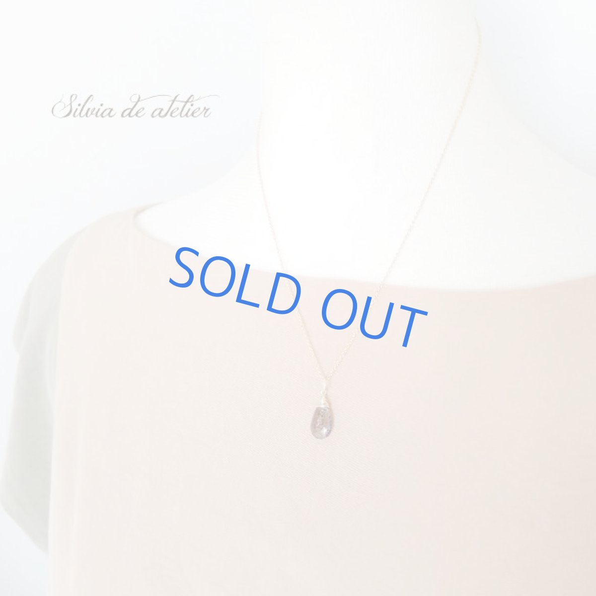 画像6: 【1点もの・ブラックA】大粒　AAAエレスチャルクォーツ　ペアシェイプ　14kgfチェーンネックレス (6)