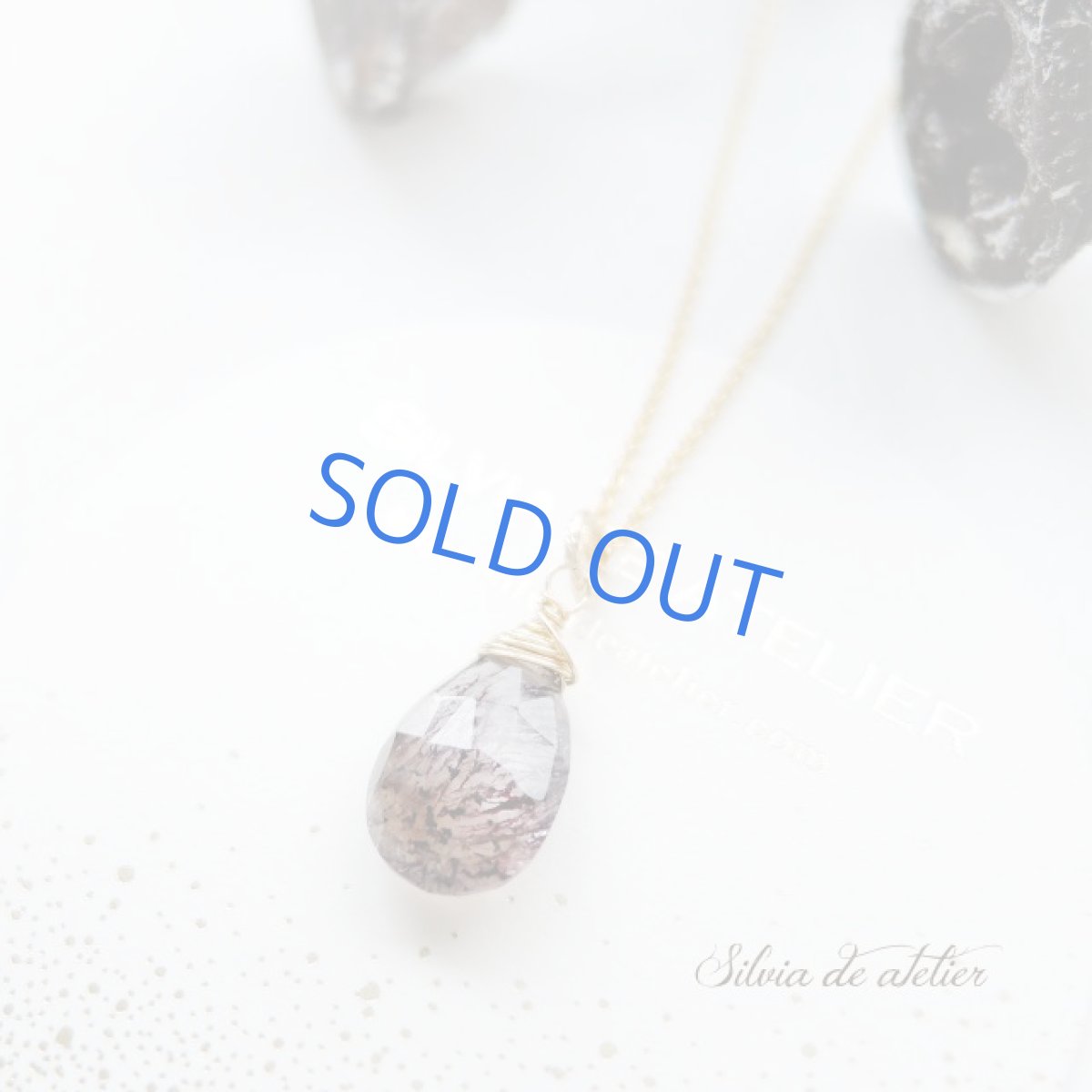 画像4: 【1点もの・ブラックパープルC】大粒　AAAエレスチャルクォーツ　ペアシェイプ　14kgfチェーンネックレス (4)