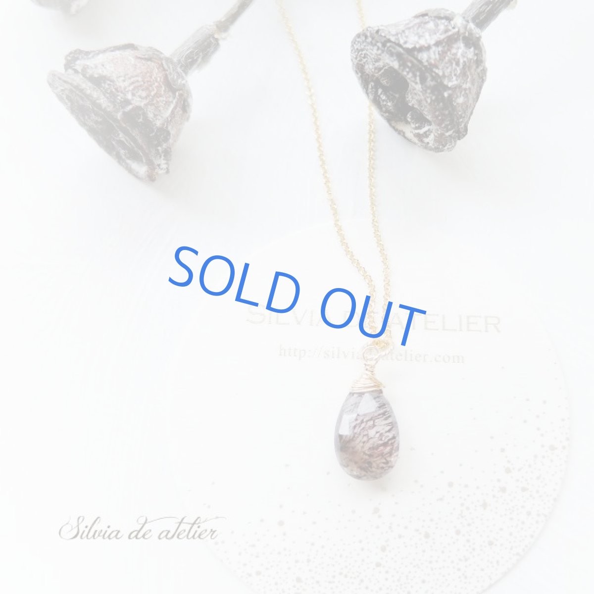 画像5: 【1点もの・ブラックパープルC】大粒　AAAエレスチャルクォーツ　ペアシェイプ　14kgfチェーンネックレス (5)