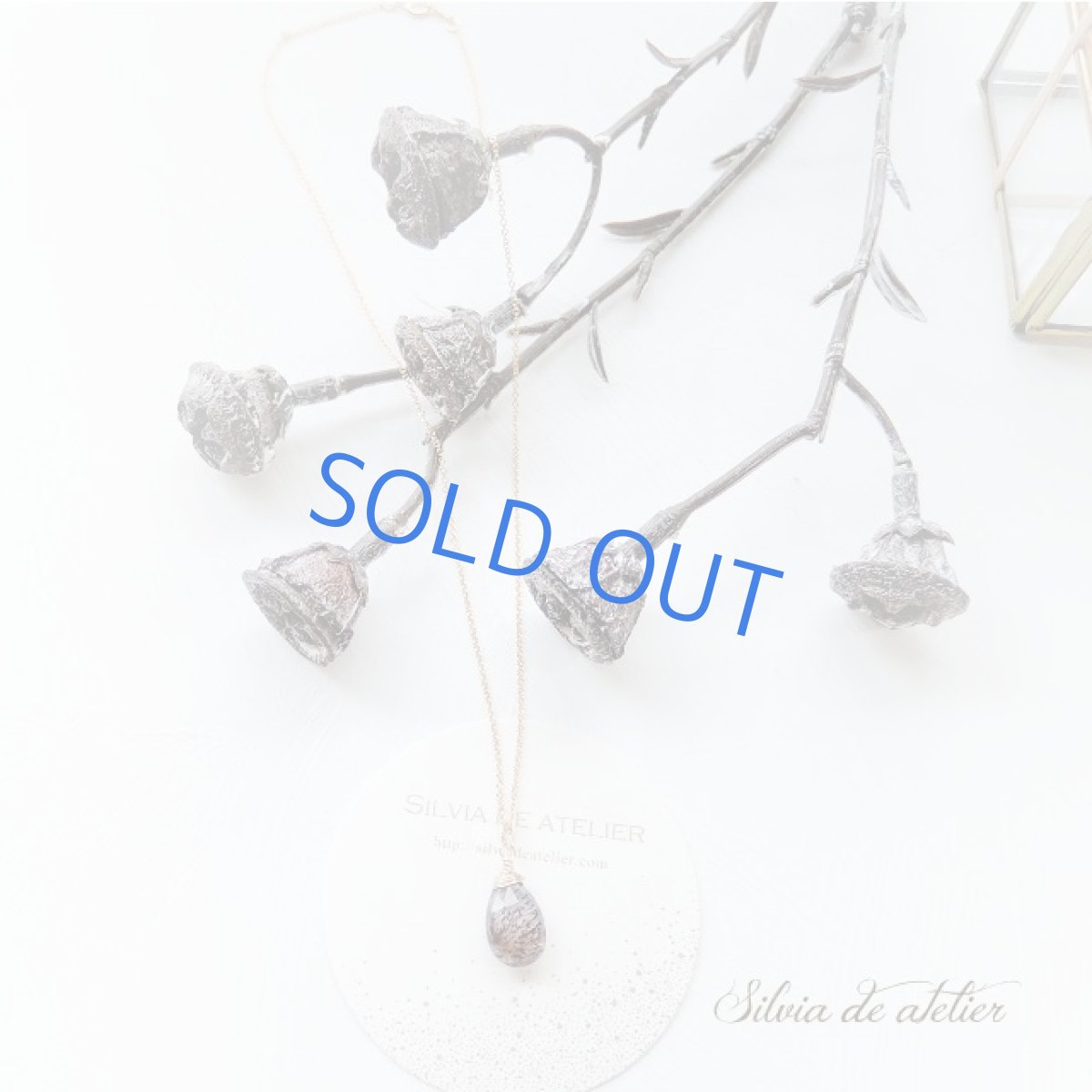 画像3: 【1点もの・ブラックパープルC】大粒　AAAエレスチャルクォーツ　ペアシェイプ　14kgfチェーンネックレス (3)