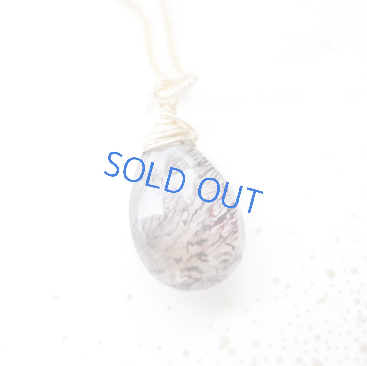 画像2: 【1点もの・ブラックパープルC】大粒　AAAエレスチャルクォーツ　ペアシェイプ　14kgfチェーンネックレス (2)