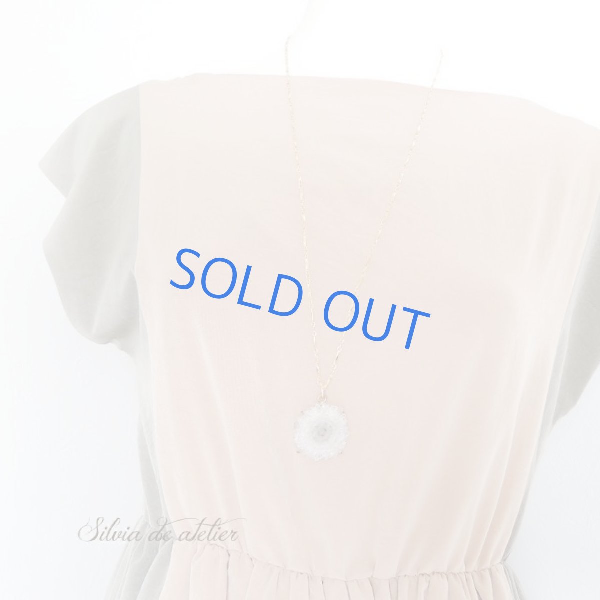 画像9: <1点もの・ゴールドA>アメジスト 原石 フラワー スライスジオード ネックレス約70cm (9)