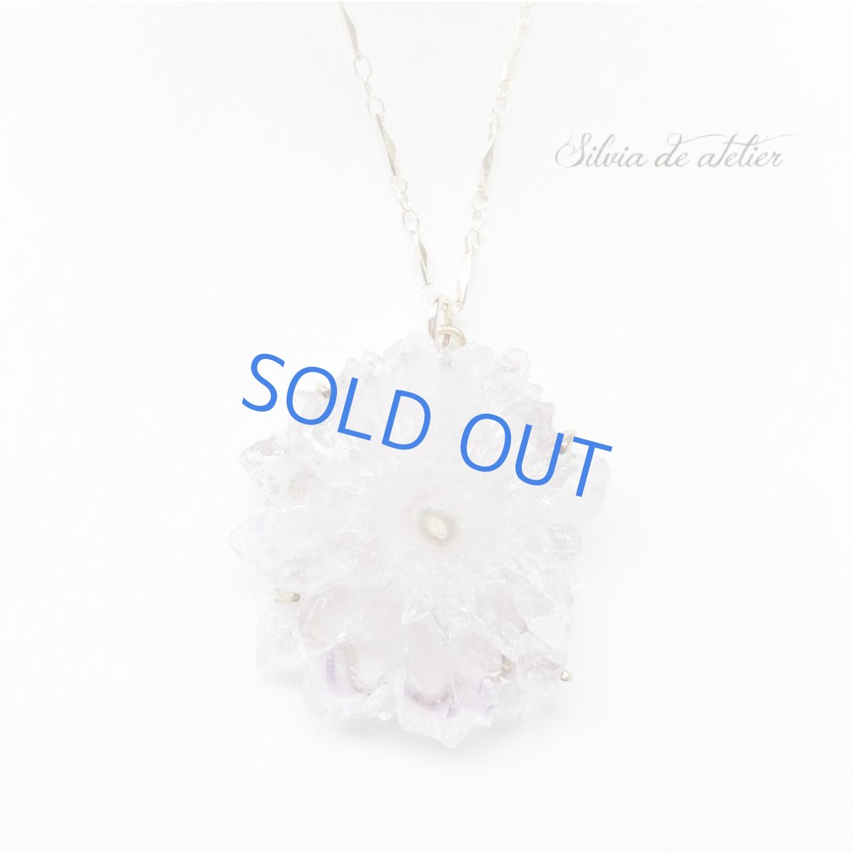 画像4: ＜1点もの・ゴールドC特大＞アメジスト　原石　フラワー　スライスジオード　ネックレス約80cm (4)