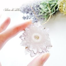 画像2: ＜1点もの・ゴールドC特大＞アメジスト　原石　フラワー　スライスジオード　ネックレス約80cm (2)