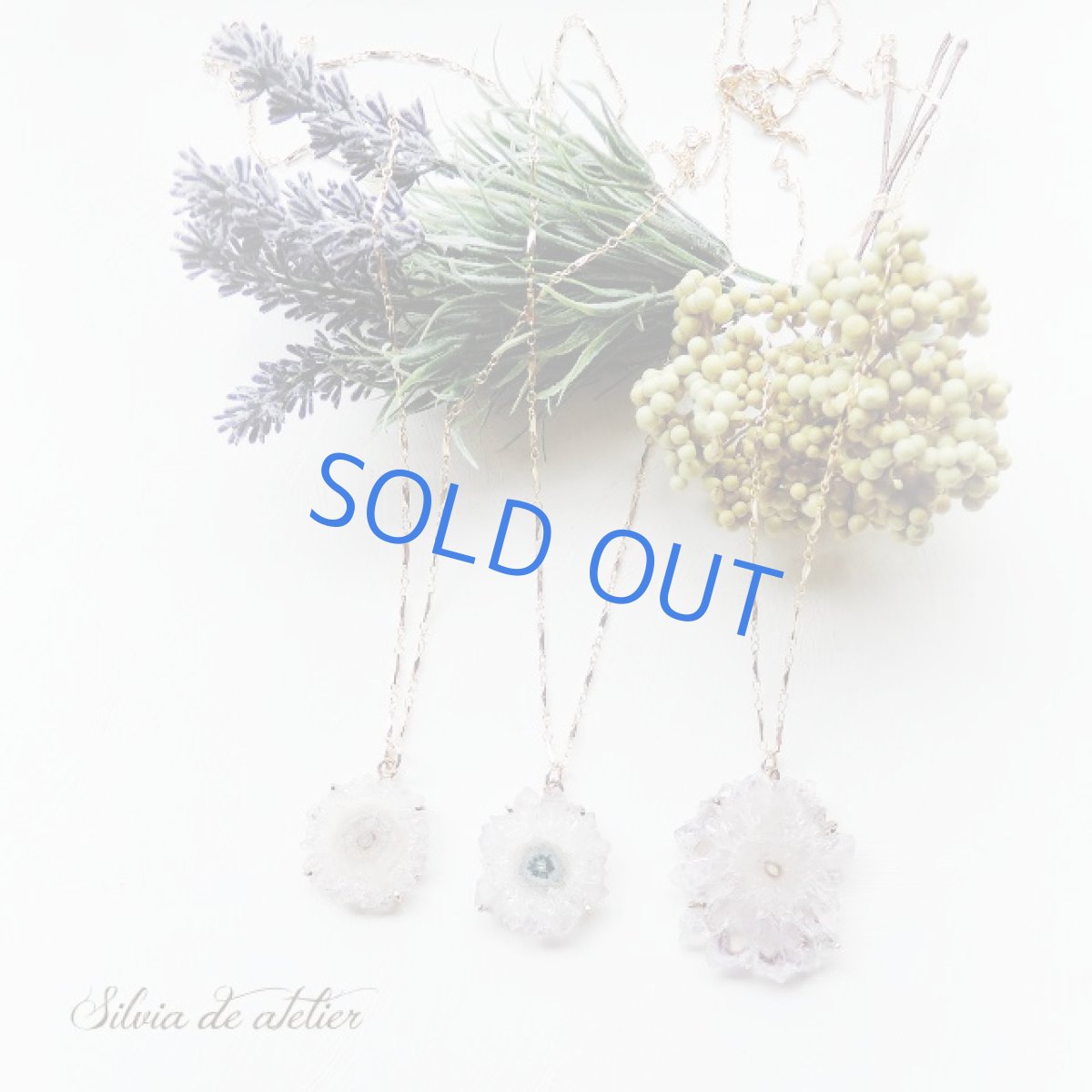 画像8: ＜1点もの・ゴールドB＞アメジスト　原石　フラワー　スライスジオード　ネックレス約70cm (8)