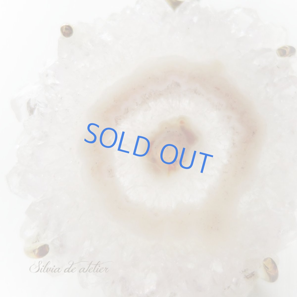 画像3: <1点もの・ゴールドA>アメジスト 原石 フラワー スライスジオード ネックレス約70cm (3)