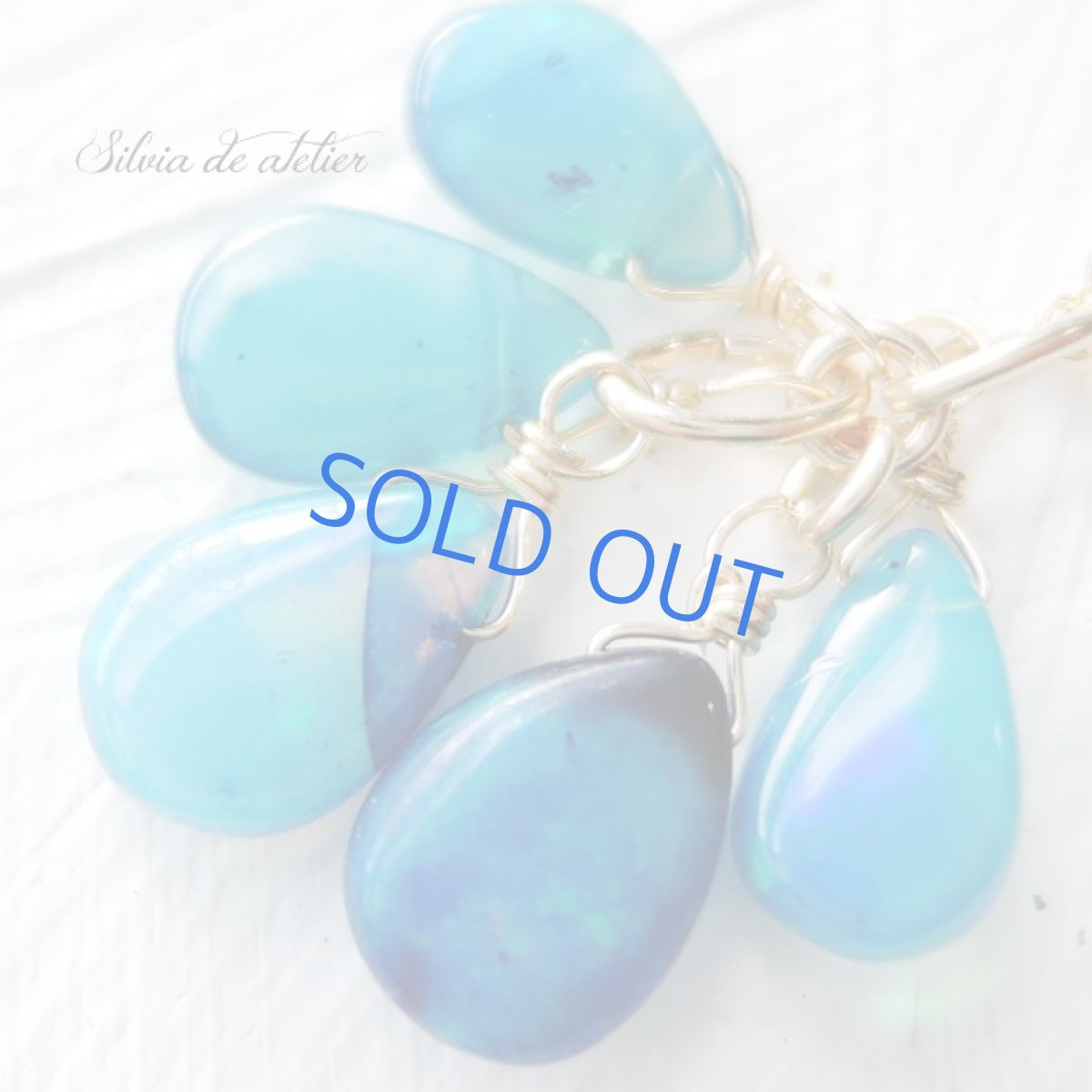 画像2: ＜訳あり残り1＞ブルーエチオピアンオパール　フリンジチャーム　約40cm14kgfネックレス (2)