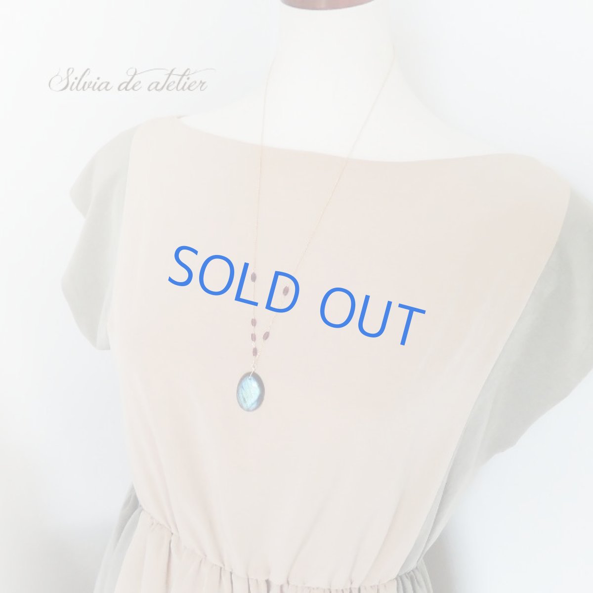 画像8: ＜1点もの＞大粒　ラブラドライト　カボション＆ロードライトガーネット　約55cm14kgfネックレス (8)