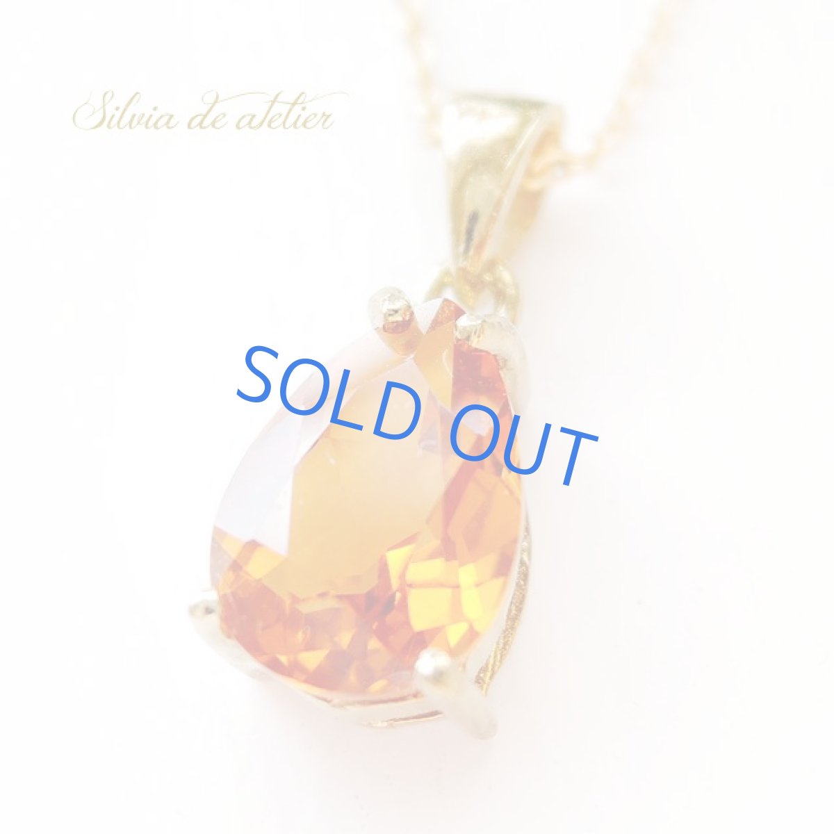 画像3: ＜1点もの＞宝飾用ルース　ブランデーシトリン　ドロップジェム　14kgfネックレス (3)