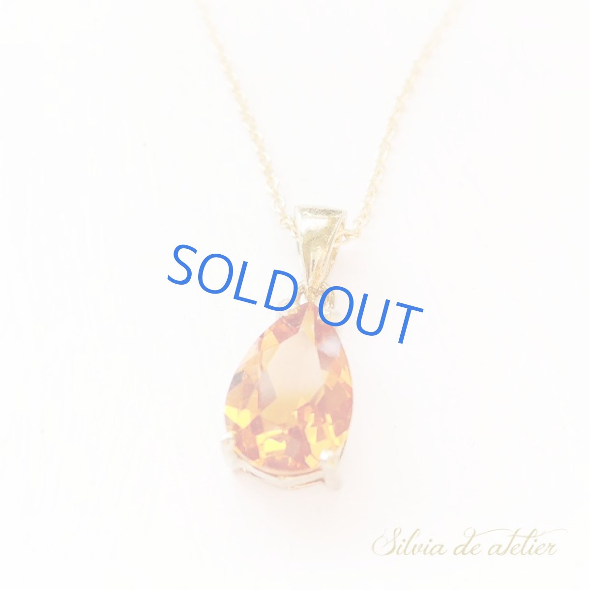 画像2: ＜1点もの＞宝飾用ルース　ブランデーシトリン　ドロップジェム　14kgfネックレス (2)