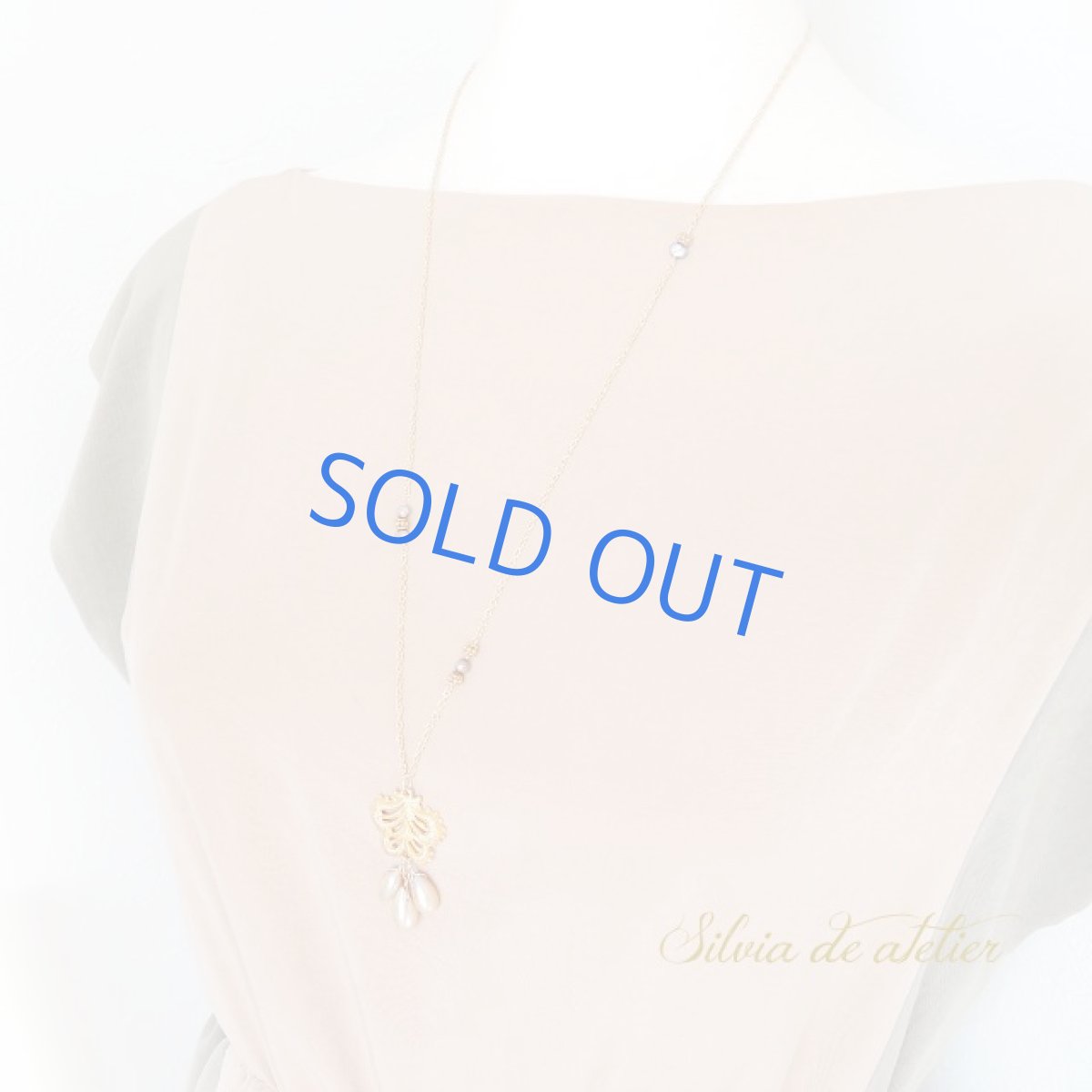 画像5: 【1点もの】ゴールド淡水パールドロップ　アンティーク風ゴールドネックレス (5)