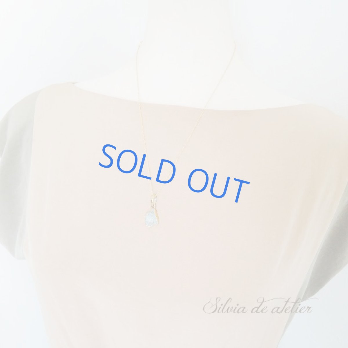 画像8: <1点もの・B>大粒 アクアマリン 原石フレームストーン 14kgfネックレス約50cm (8)