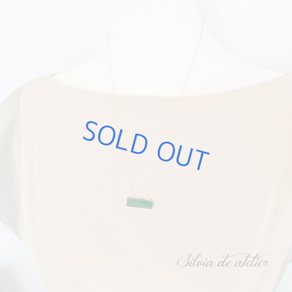 画像7: ＜残り2＞グリーンオニキス　レクタングルジェムフレーム　約53cm　14kgfネックレス (7)