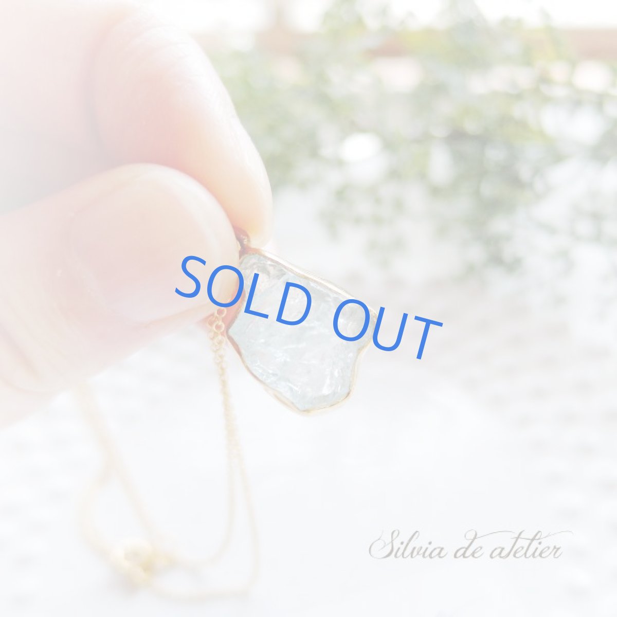 画像3: <1点もの・B>大粒 アクアマリン 原石フレームストーン 14kgfネックレス約50cm (3)