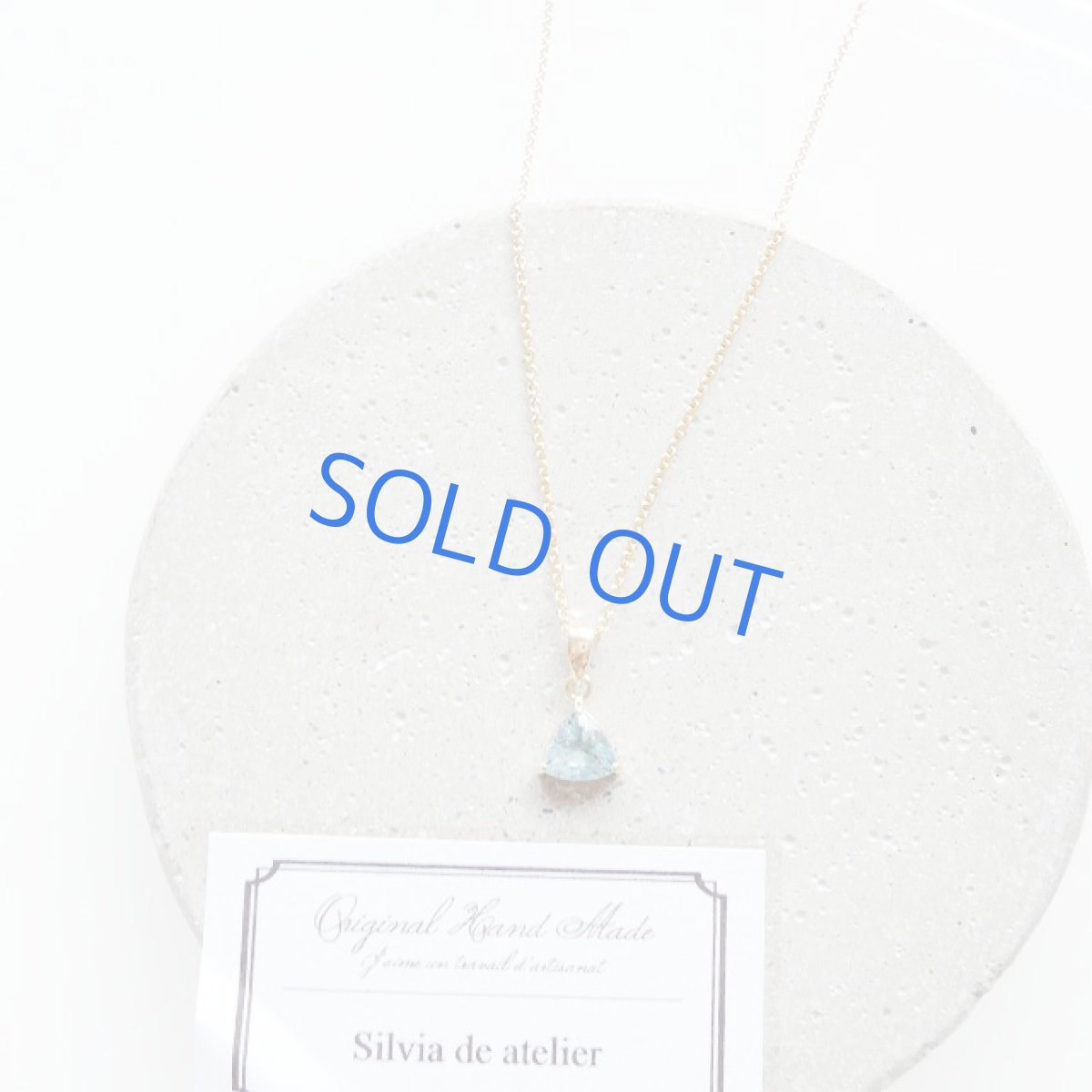 画像5: 半額SALE【1点もの】宝飾用ルース　18Kフレーム　アクアマリン　トライアングル　14kgfネックレス (5)