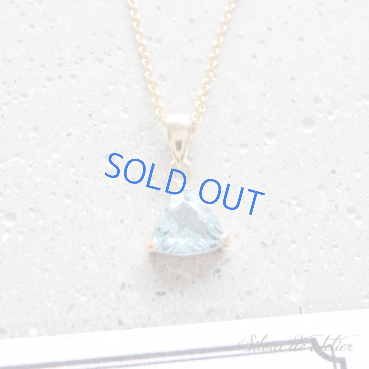 画像2: 半額SALE【1点もの】宝飾用ルース　18Kフレーム　アクアマリン　トライアングル　14kgfネックレス (2)