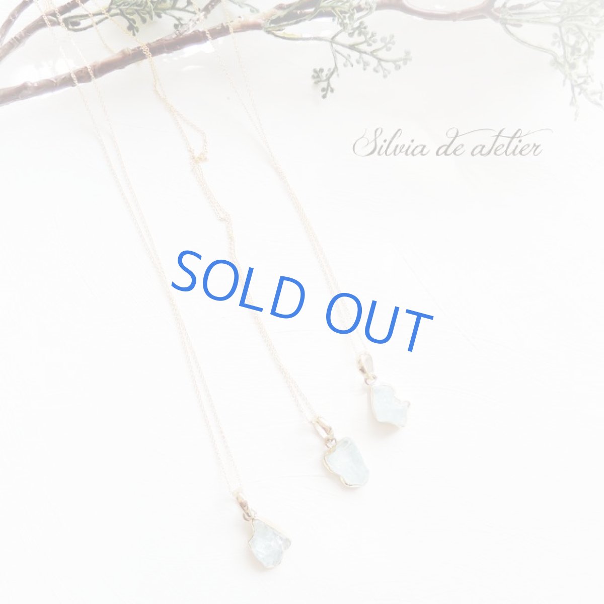 画像9: <1点もの・B>大粒 アクアマリン 原石フレームストーン 14kgfネックレス約50cm (9)