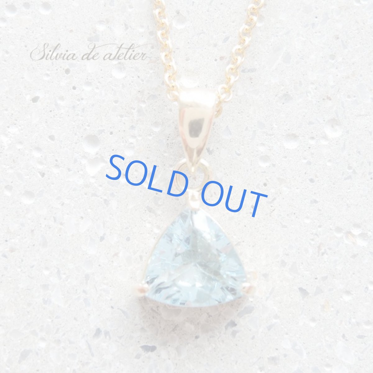 画像6: 半額SALE【1点もの】宝飾用ルース　18Kフレーム　アクアマリン　トライアングル　14kgfネックレス (6)