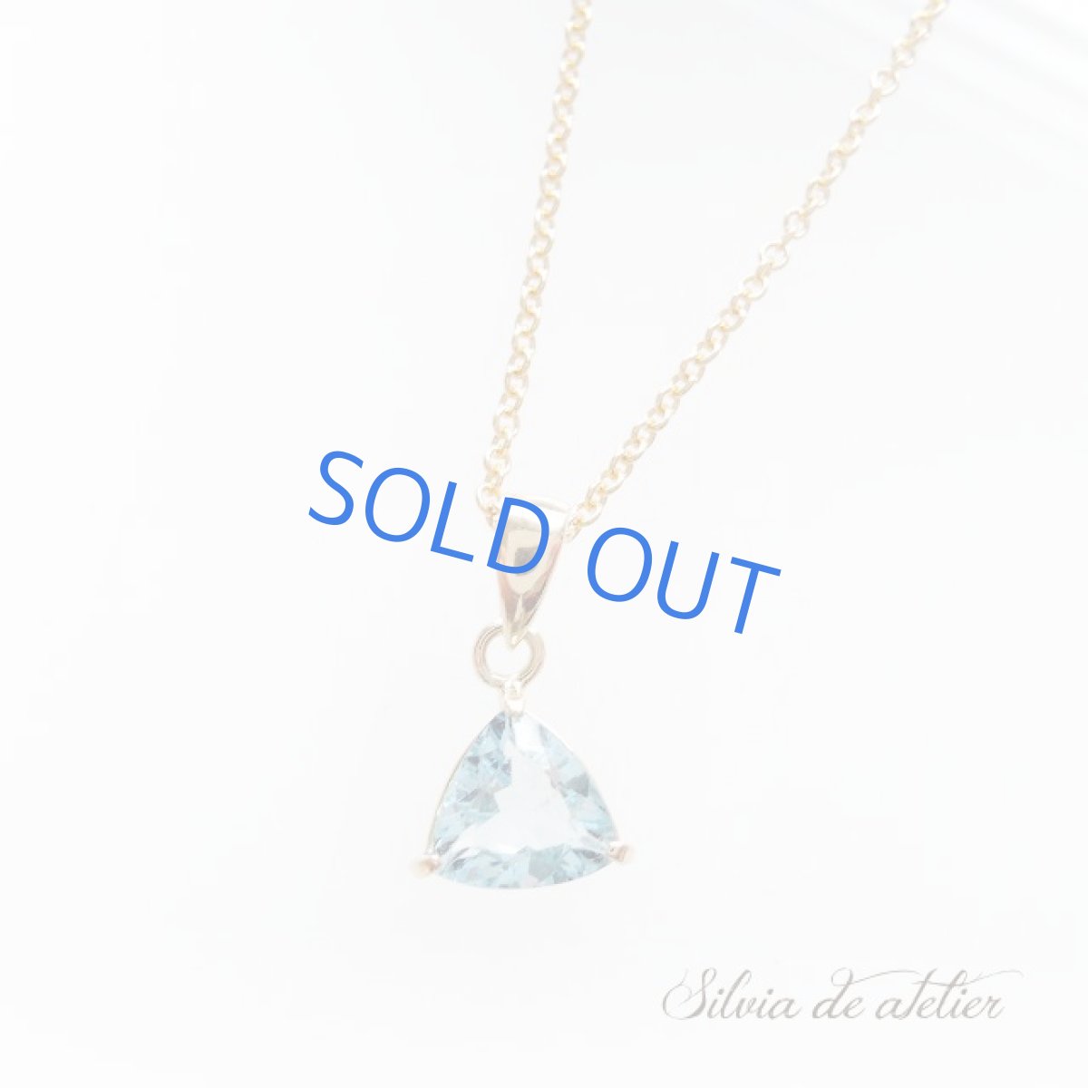 画像3: 半額SALE【1点もの】宝飾用ルース　18Kフレーム　アクアマリン　トライアングル　14kgfネックレス (3)