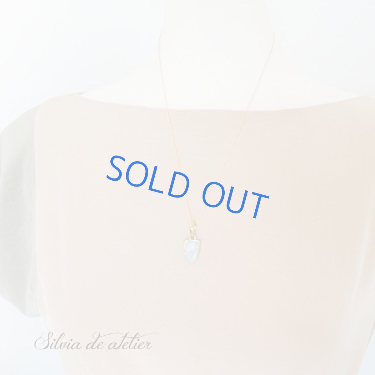 画像8: ＜1点もの・C＞大粒　アクアマリン　原石フレームストーン　14kgfネックレス約50cm (8)