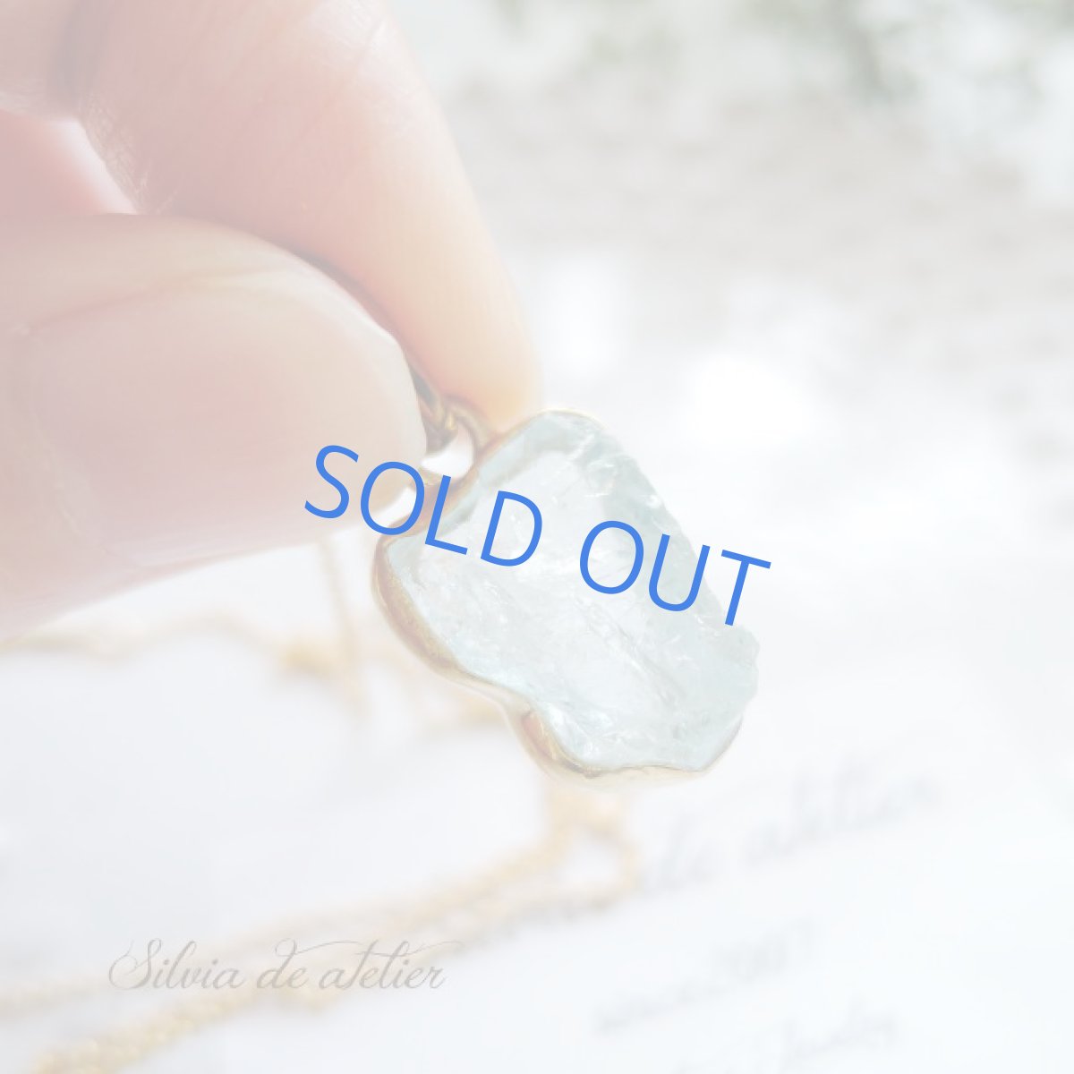 画像5: ＜1点もの・C＞大粒　アクアマリン　原石フレームストーン　14kgfネックレス約50cm (5)