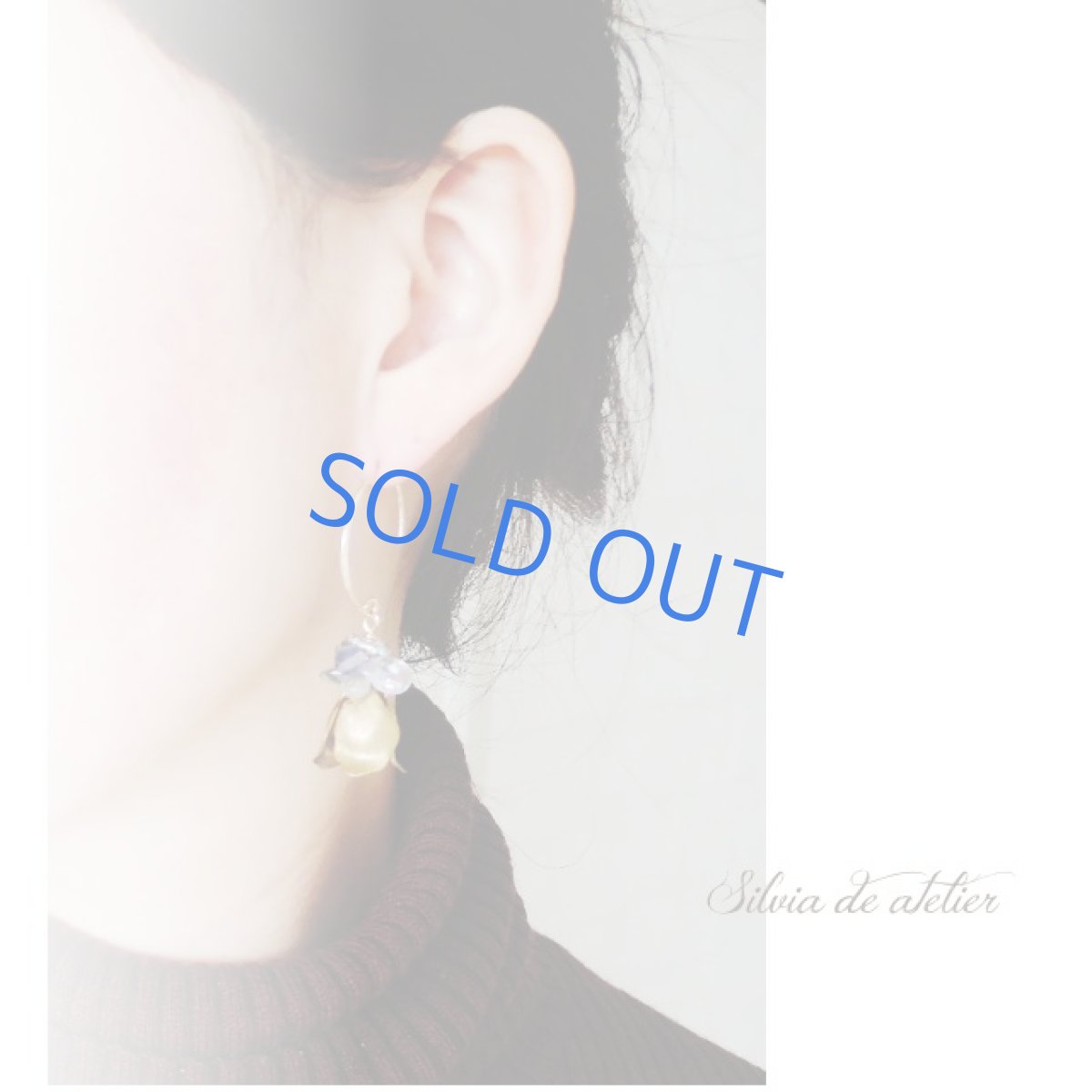 画像6: ＜1点もの・イヤリング変更可＞真鍮製フラワー　天然石ブーケ　14kgfフックピアス   (6)