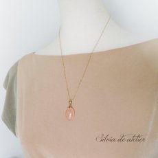 画像8: ＜1点もの・オーバル＞大粒　ピンクアクアマリン（モルガナイト）　つるりんシェイプ　約50cm14kgfネックレス (8)