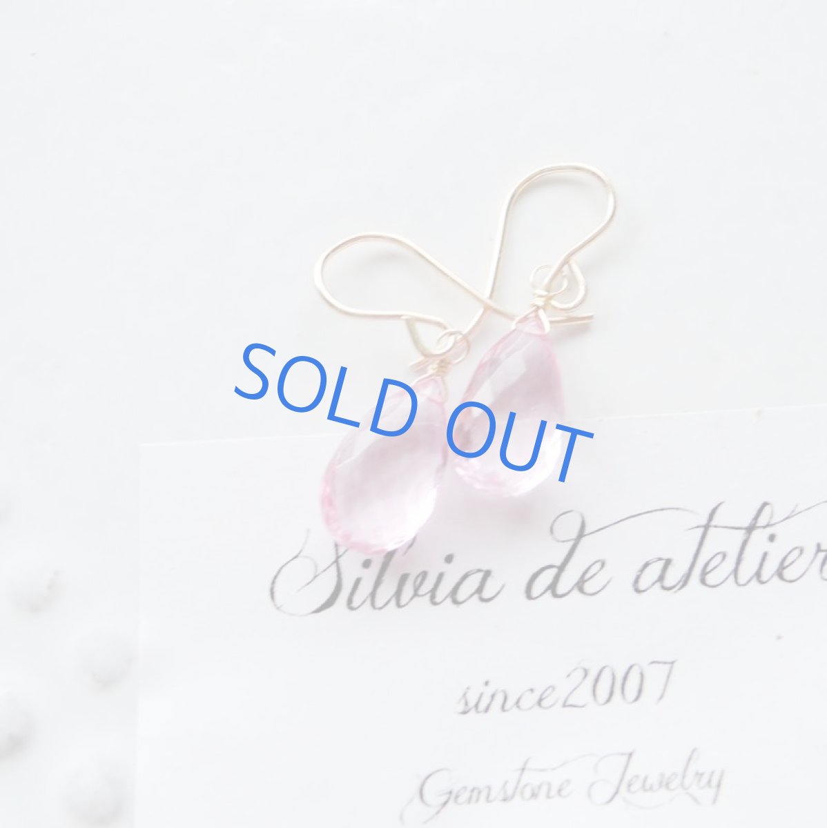 画像3: <限定数のみ・イヤリング変更可> 	AAA ピンクトパーズ ブリオレットカット ペアシェイプ 14kgfフックピアス (3)