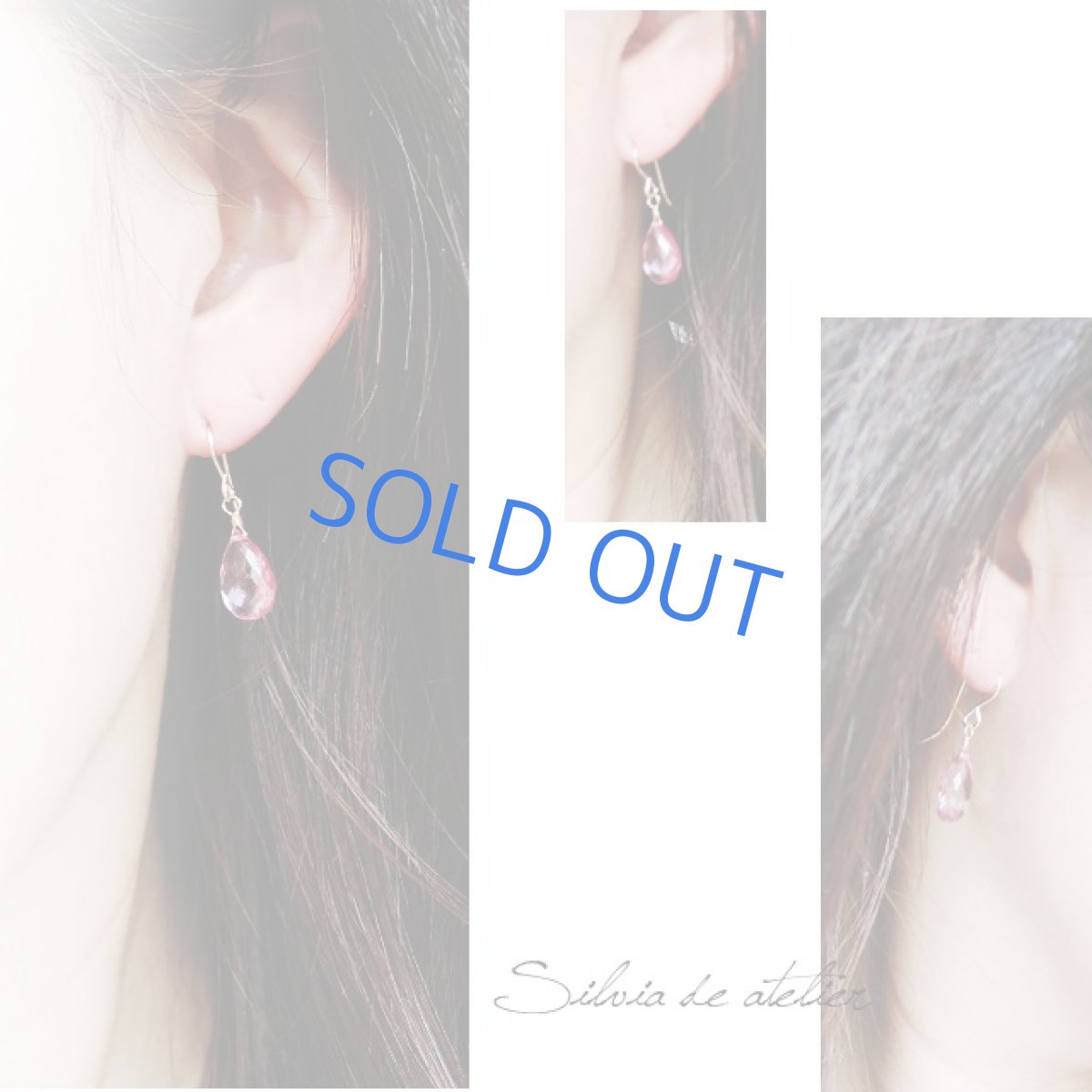 画像5: <限定数のみ・イヤリング変更可> 	AAA ピンクトパーズ ブリオレットカット ペアシェイプ 14kgfフックピアス (5)