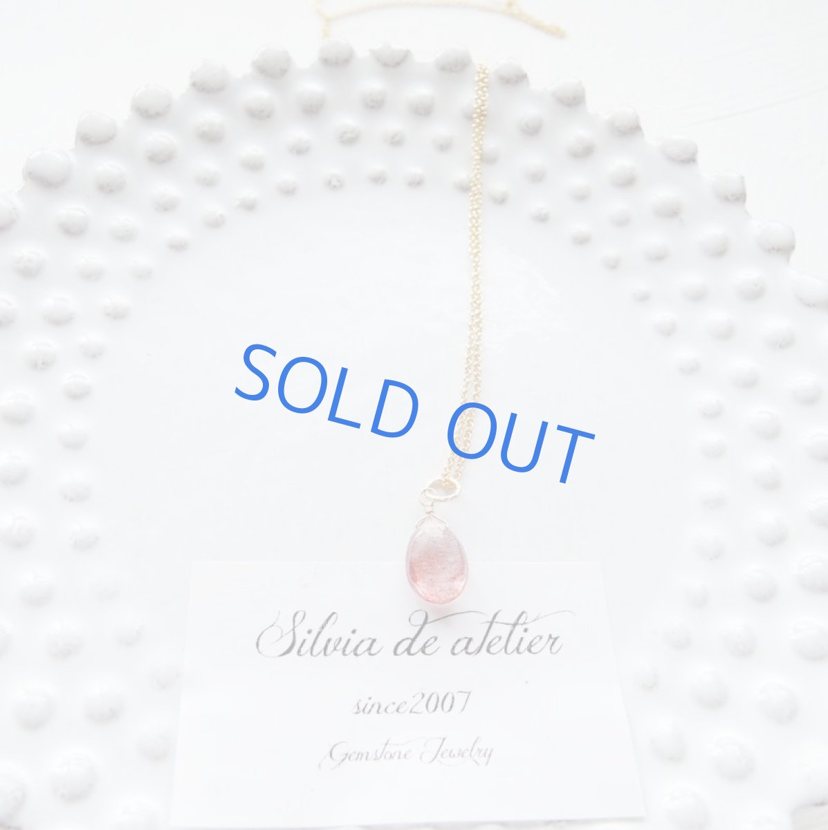 画像4: 【1点もの・Aレッド】AAA　エレスチャルクォーツ　ペアシェイプ　14kgfネックレス約40cm (4)