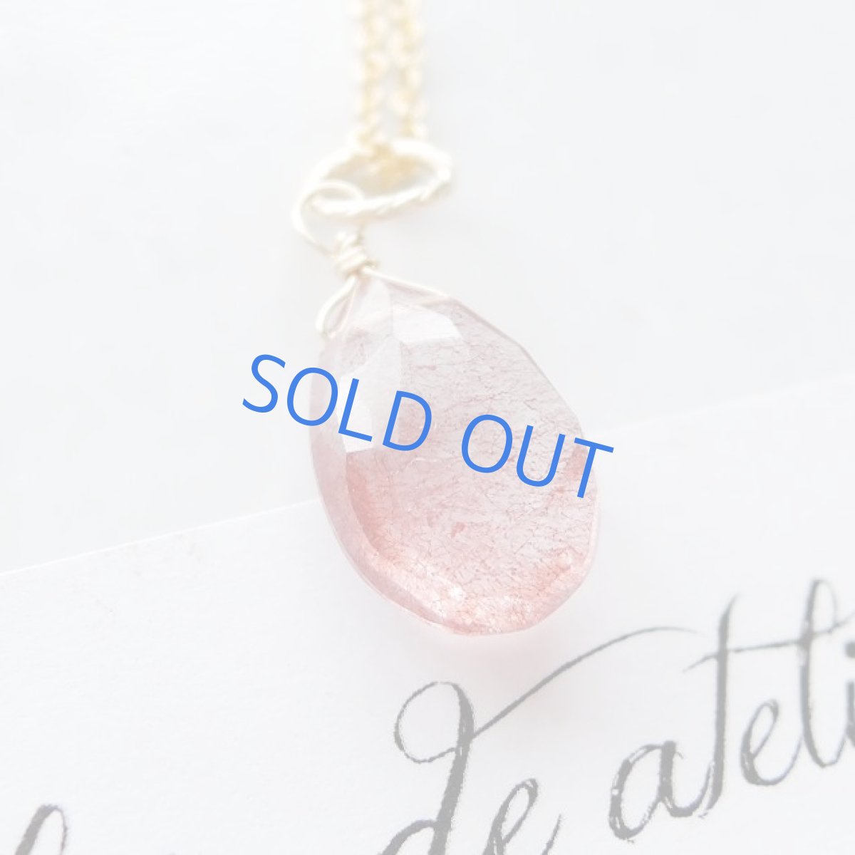 画像3: 【1点もの・Aレッド】AAA　エレスチャルクォーツ　ペアシェイプ　14kgfネックレス約40cm (3)