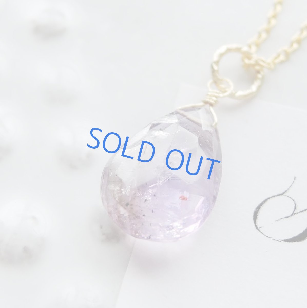 画像2: 【1点もの・Fパープル】AAA　エレスチャルクォーツ　ペアシェイプ　14kgfネックレス約40cm (2)