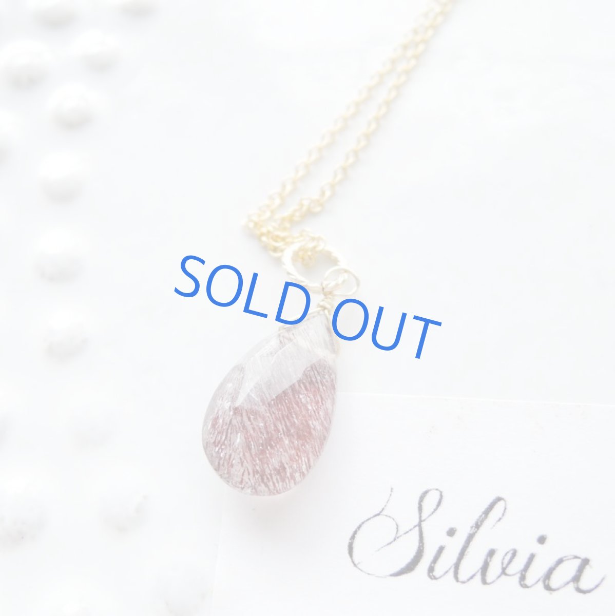 画像5: 【1点もの・Cバーガンディ】AAA　エレスチャルクォーツ　ペアシェイプ　14kgfネックレス約40cm (5)