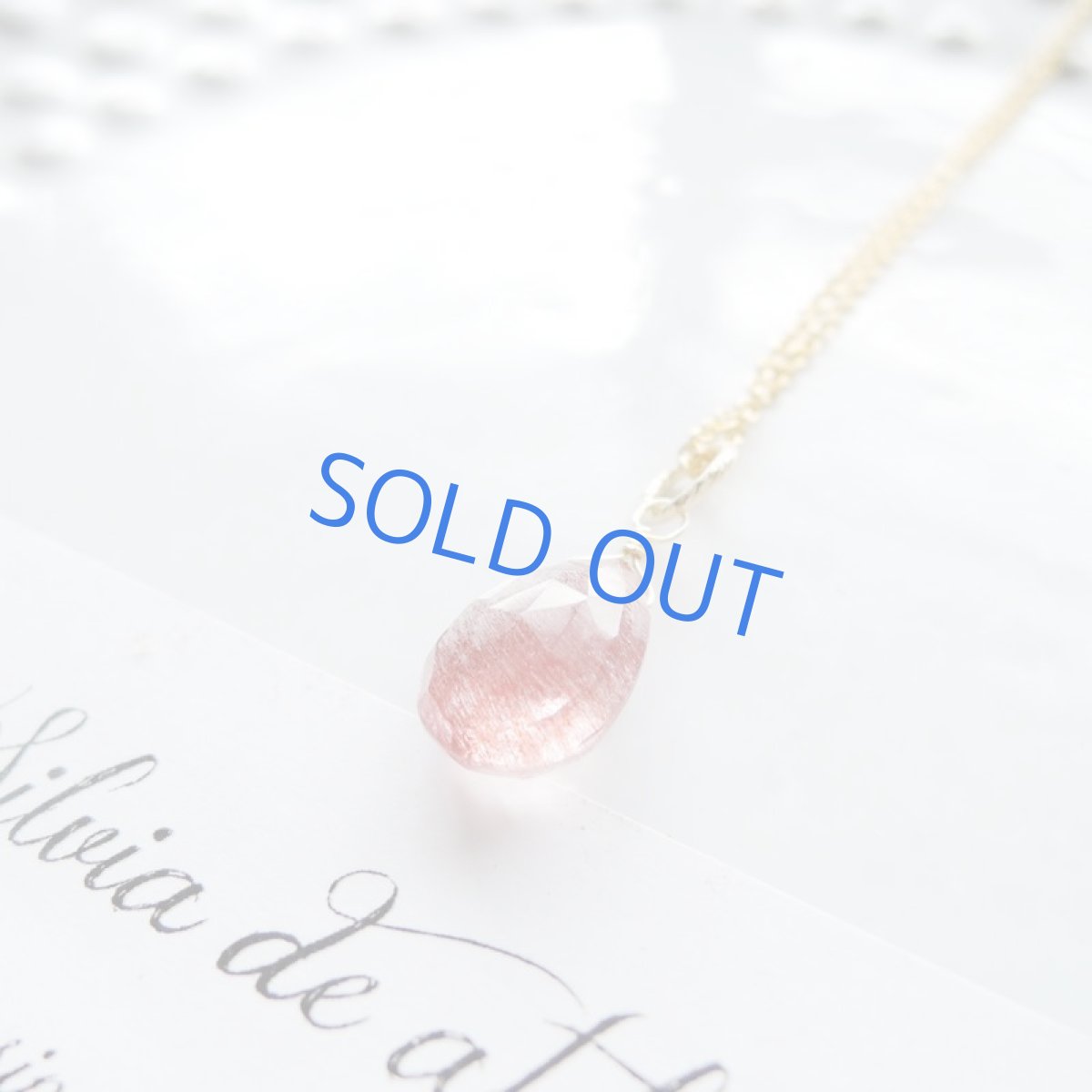 画像2: 【1点もの・Aレッド】AAA　エレスチャルクォーツ　ペアシェイプ　14kgfネックレス約40cm (2)