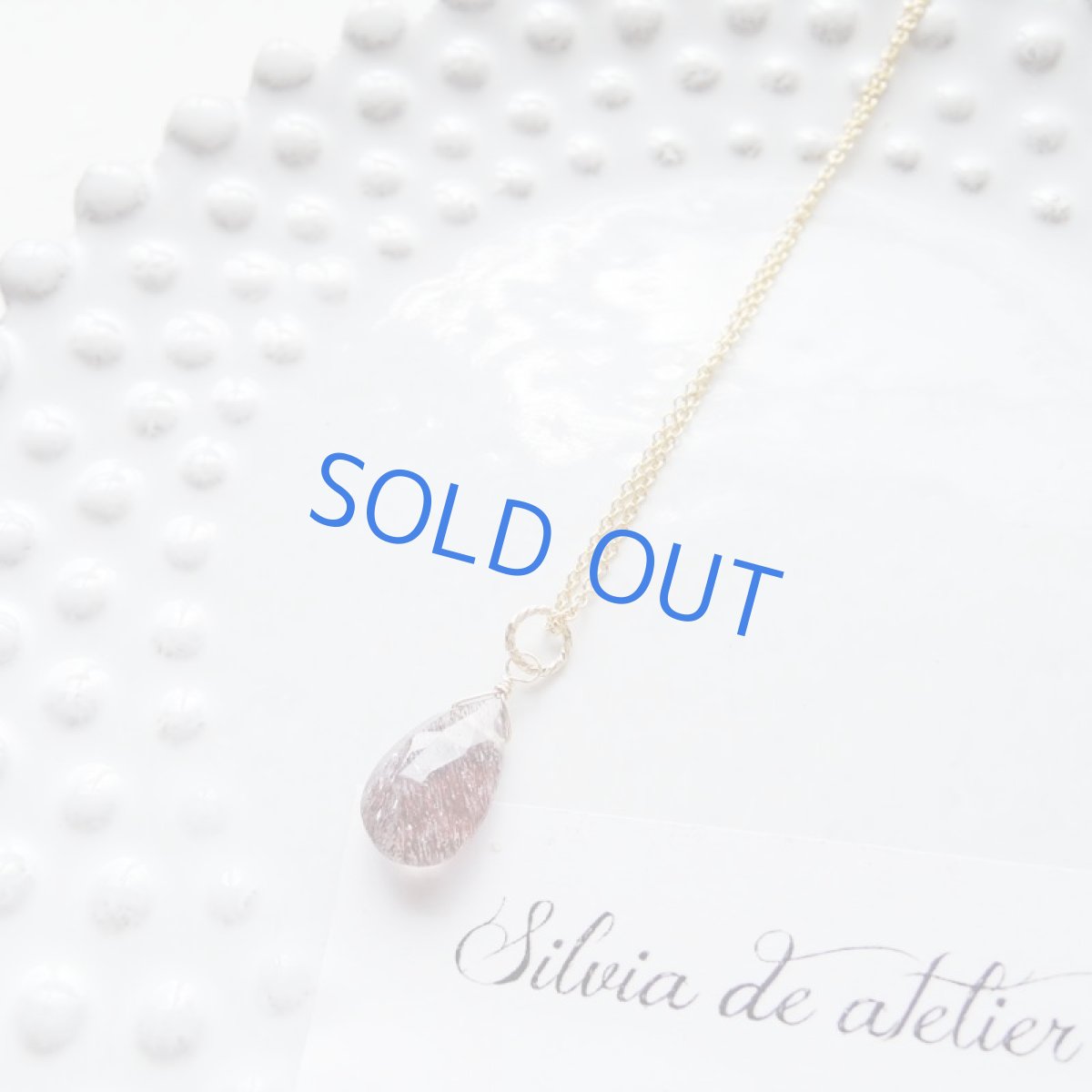 画像4: 【1点もの・Cバーガンディ】AAA　エレスチャルクォーツ　ペアシェイプ　14kgfネックレス約40cm (4)