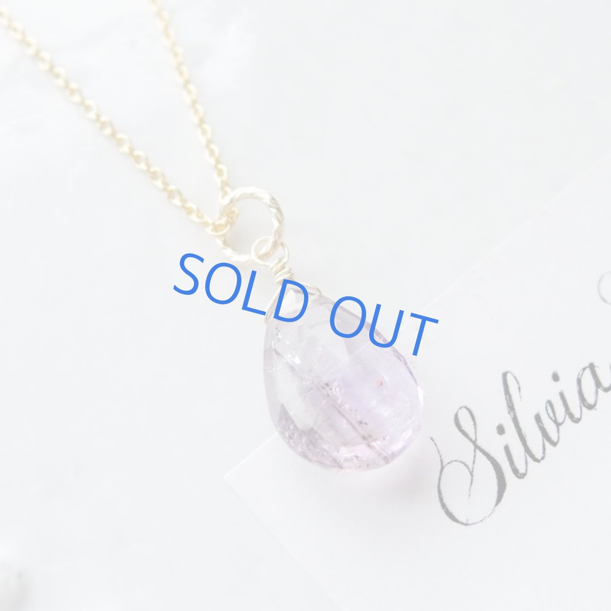 画像5: 【1点もの・Fパープル】AAA　エレスチャルクォーツ　ペアシェイプ　14kgfネックレス約40cm (5)