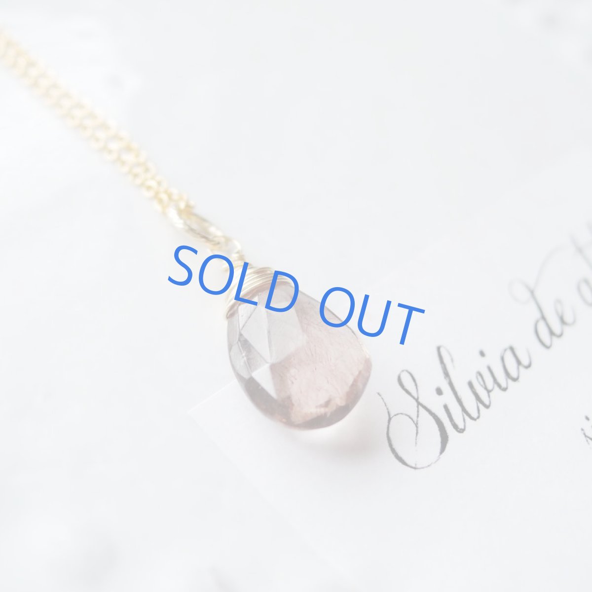 画像3: 【1点もの・Dスモーキー】AAA　エレスチャルクォーツ　ペアシェイプ　14kgfネックレス約40cm (3)