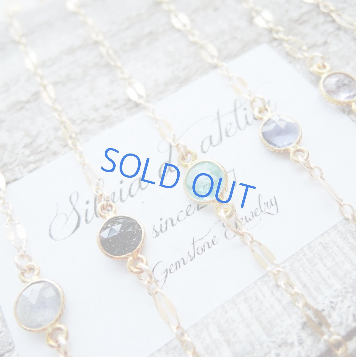 画像8: 【残り1・ブルーサンドストーン】カラーストーン ミル留め デザインチェーン14kgfブレスレット (8)