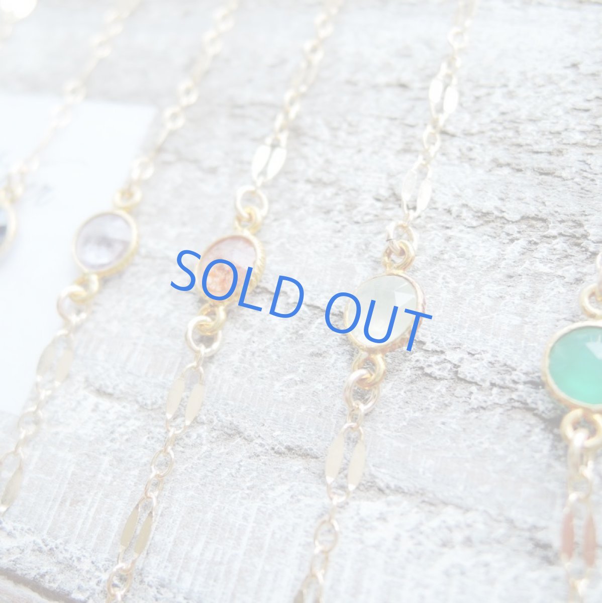 画像9: 【残り1・ブルーサンドストーン】カラーストーン ミル留め デザインチェーン14kgfブレスレット (9)