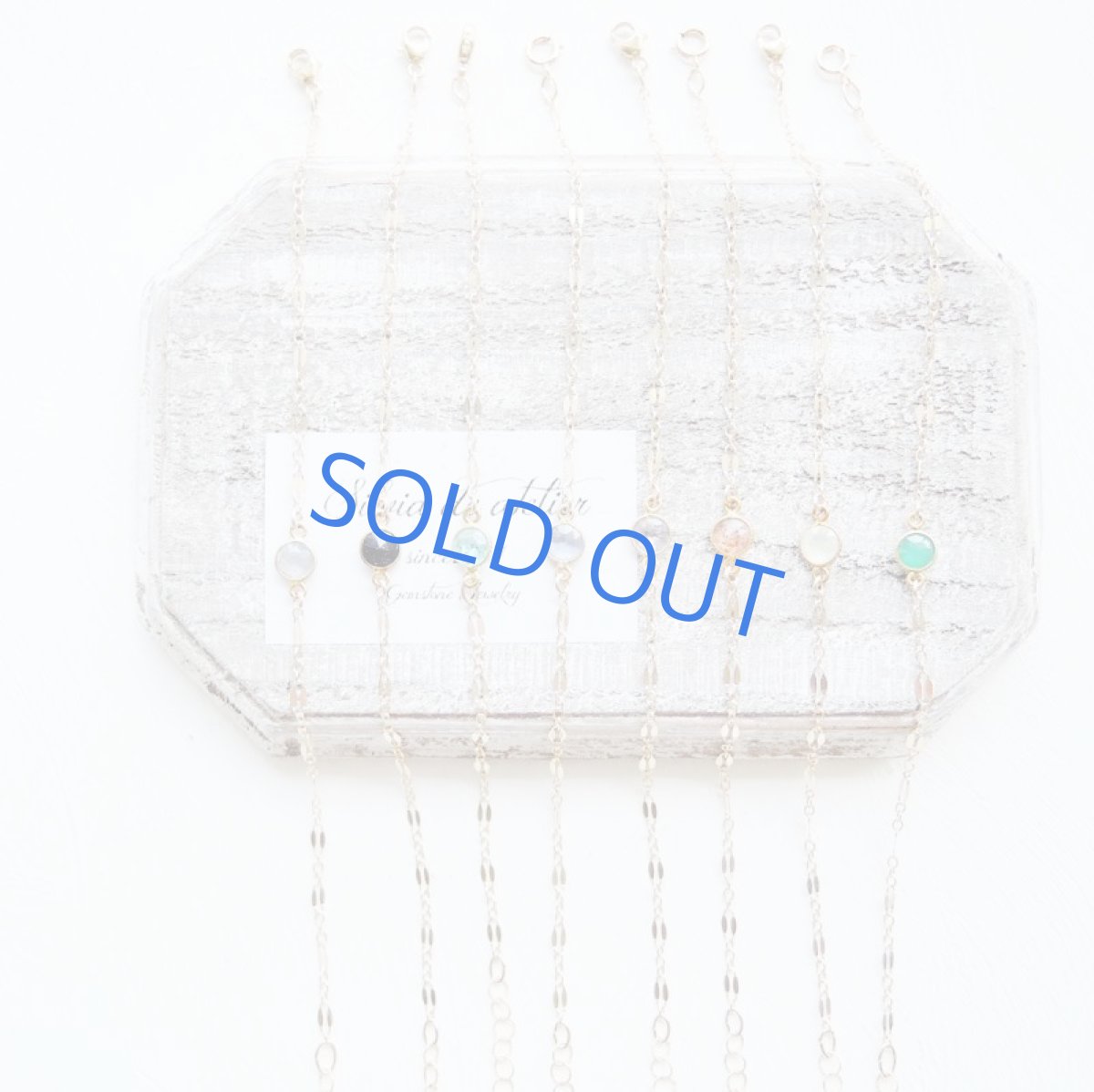 画像4: 【残り1・ブルーサンドストーン】カラーストーン ミル留め デザインチェーン14kgfブレスレット (4)