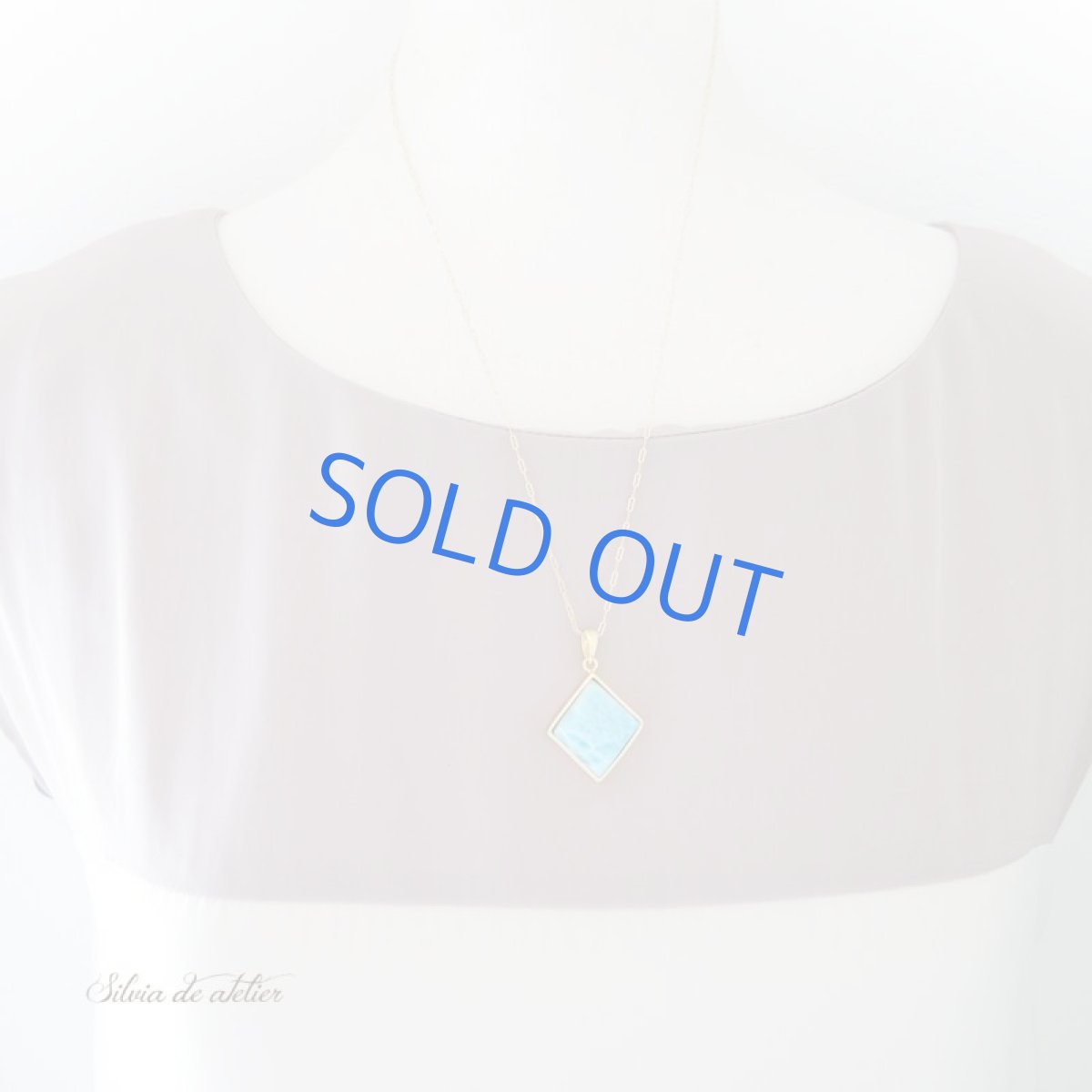 画像7: 【1点もの・ダイヤ】AAA　ドミニカ共和国産　ラリマー　約50cm14kgfデザインネックレス (7)