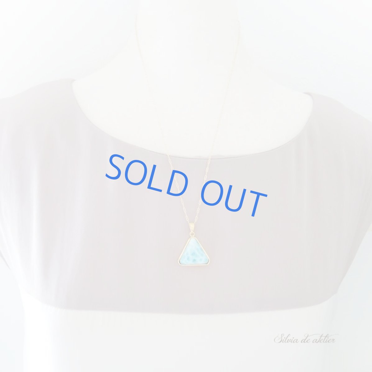 画像6: 【1点もの・サンカク】AAA ドミニカ共和国産 ラリマー 約50cm14kgfデザインネックレス (6)