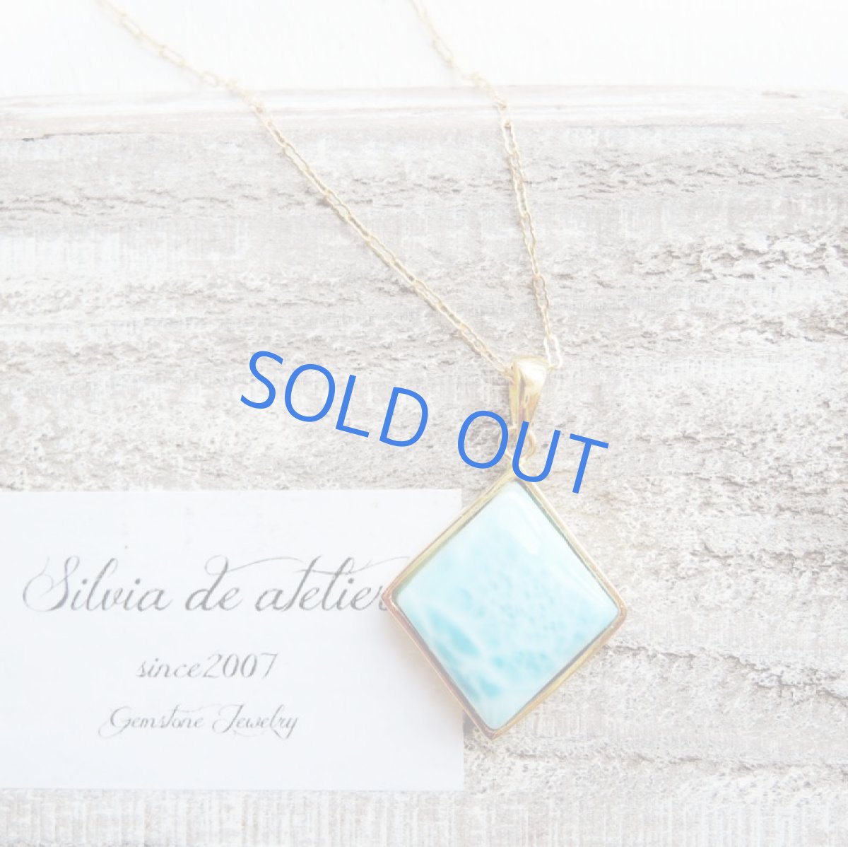 画像2: 【1点もの・ダイヤ】AAA　ドミニカ共和国産　ラリマー　約50cm14kgfデザインネックレス (2)