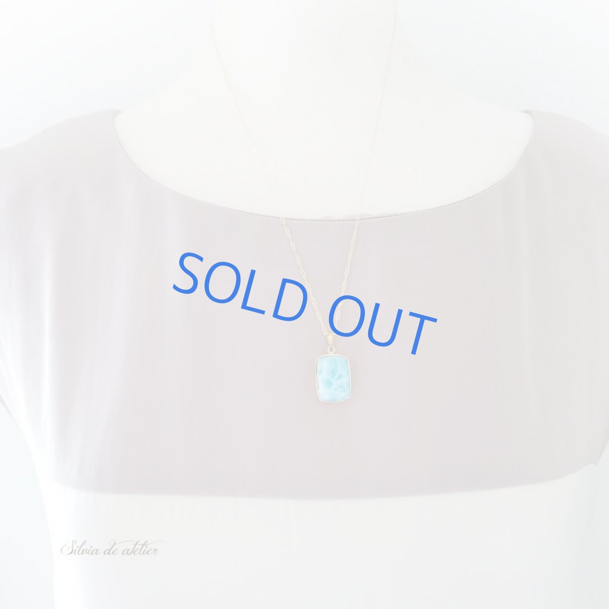 画像7: 【1点もの・レクタングル】AAA ドミニカ共和国産 ラリマー 約50cm14kgfデザインネックレス (7)