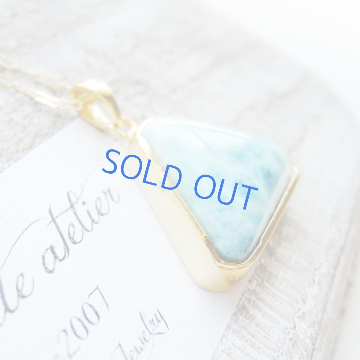 画像2: 【1点もの・サンカク】AAA ドミニカ共和国産 ラリマー 約50cm14kgfデザインネックレス (2)