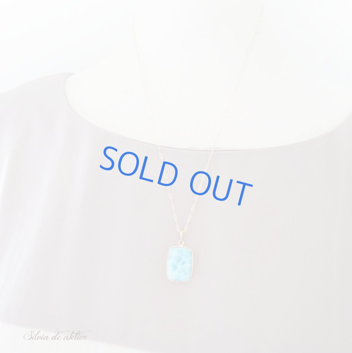 画像8: 【1点もの・レクタングル】AAA ドミニカ共和国産 ラリマー 約50cm14kgfデザインネックレス (8)