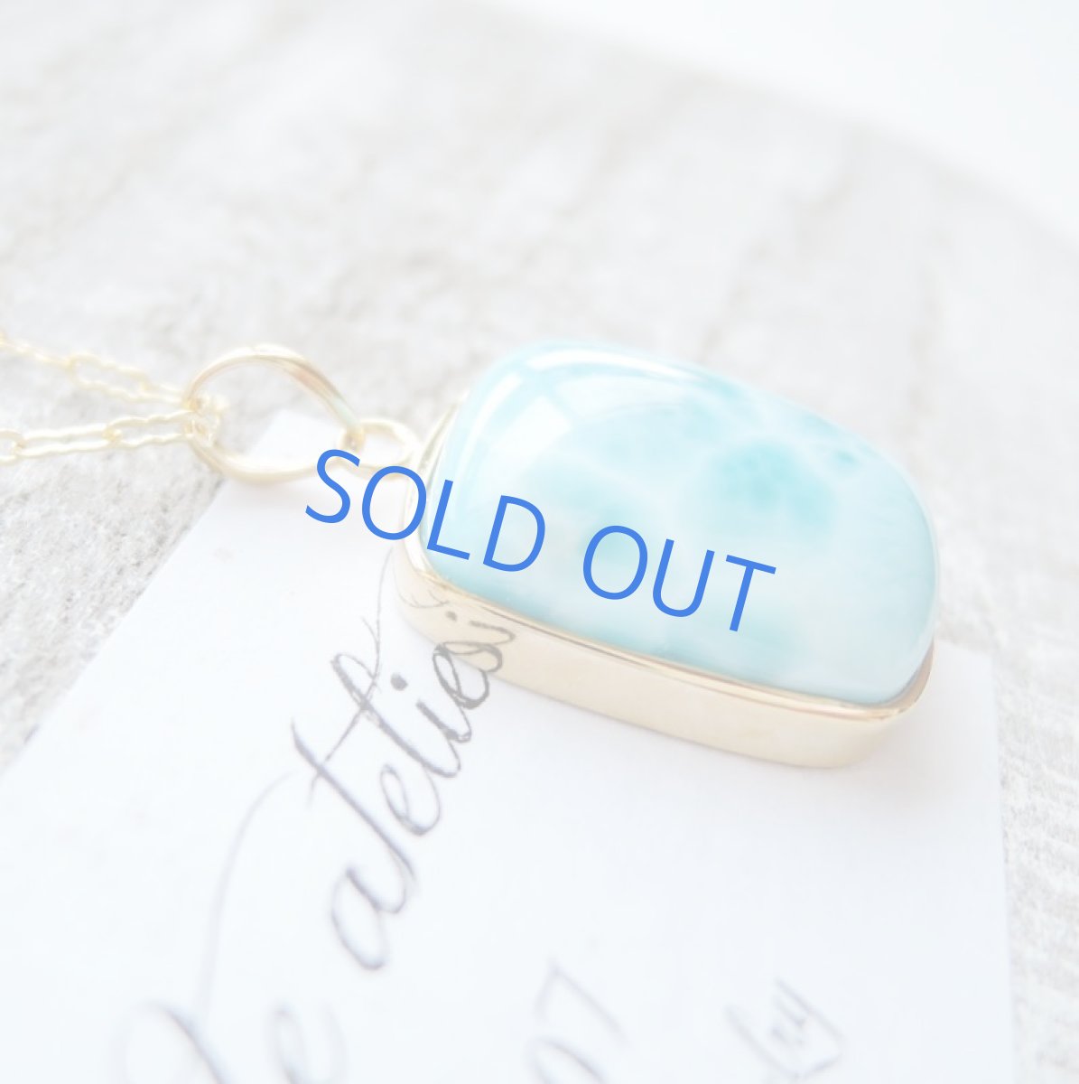 画像3: 【1点もの・レクタングル】AAA ドミニカ共和国産 ラリマー 約50cm14kgfデザインネックレス (3)