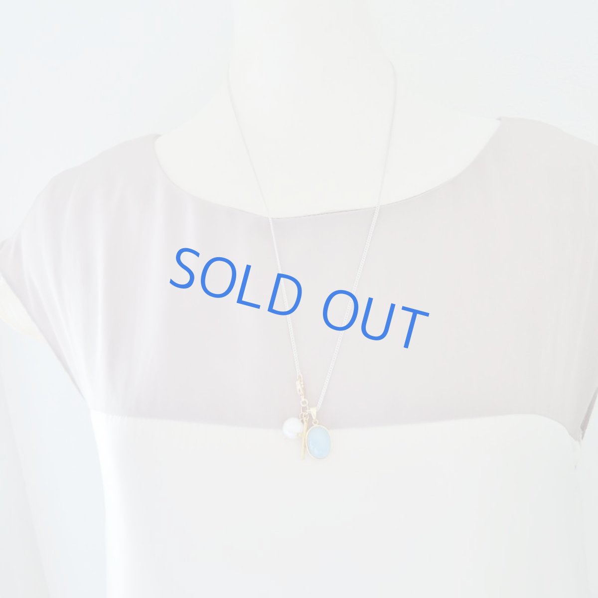 画像4: 【残り１】２WAY　ペルー産　ブルーオパール　オーバル型　カボション　ホワイトチェーンネックレス (4)