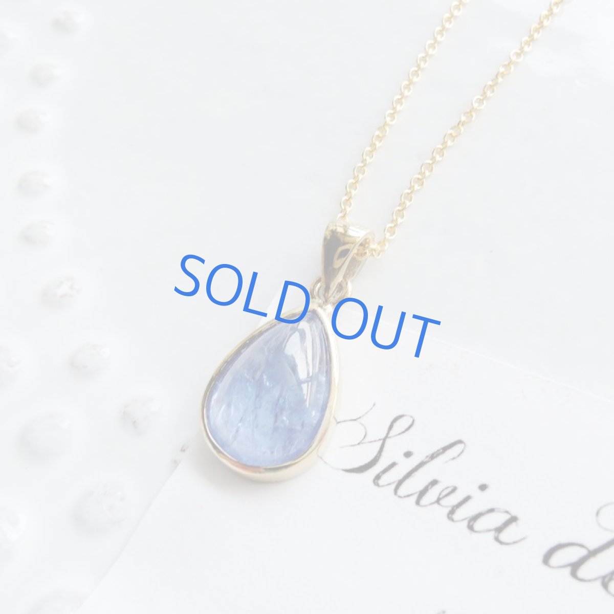 画像6: ＜1点もの・B＞AAAランク　タンザナイト　ティアドロップ型フレームストーン　14kgfネックレス (6)