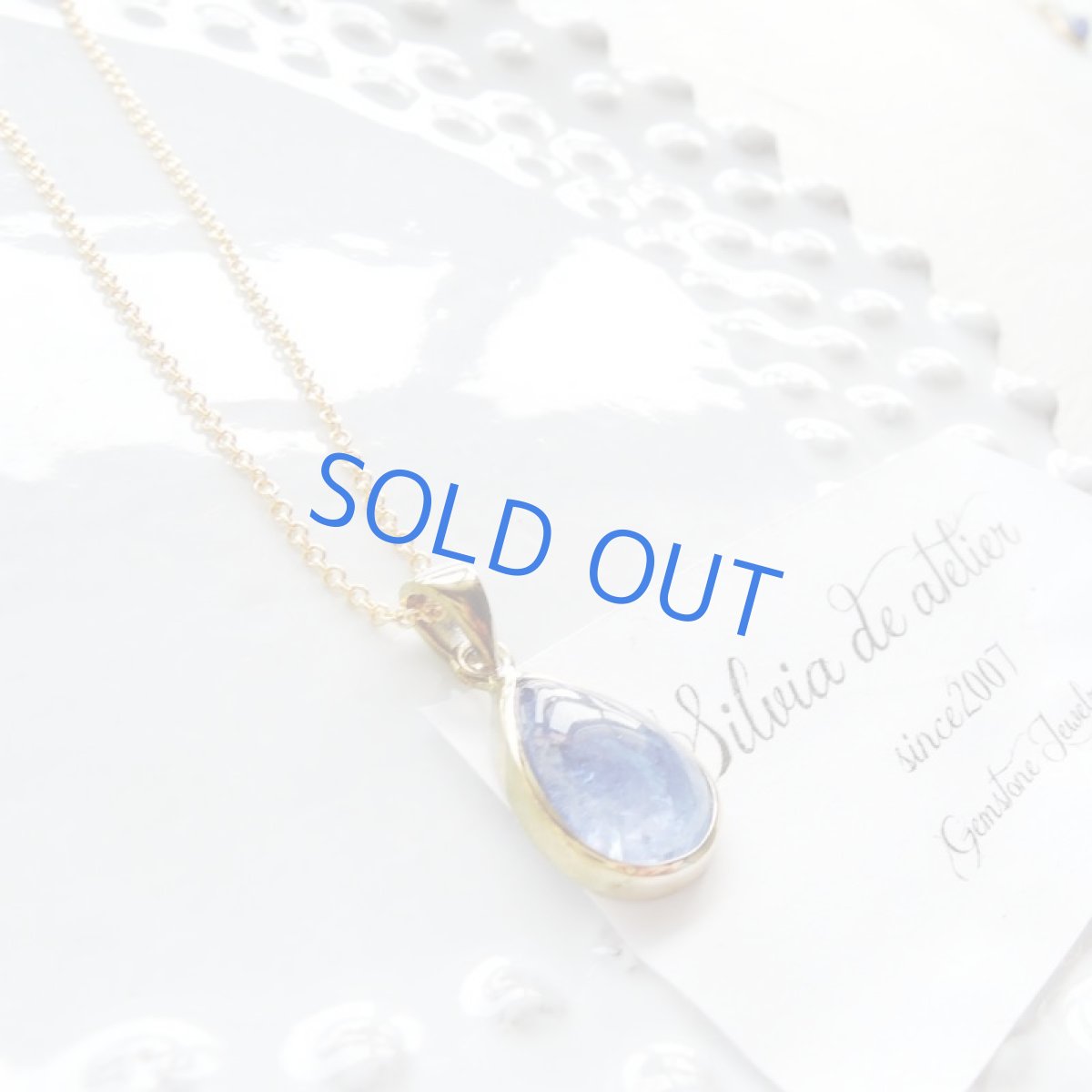 画像4: ＜1点もの・B＞AAAランク　タンザナイト　ティアドロップ型フレームストーン　14kgfネックレス (4)